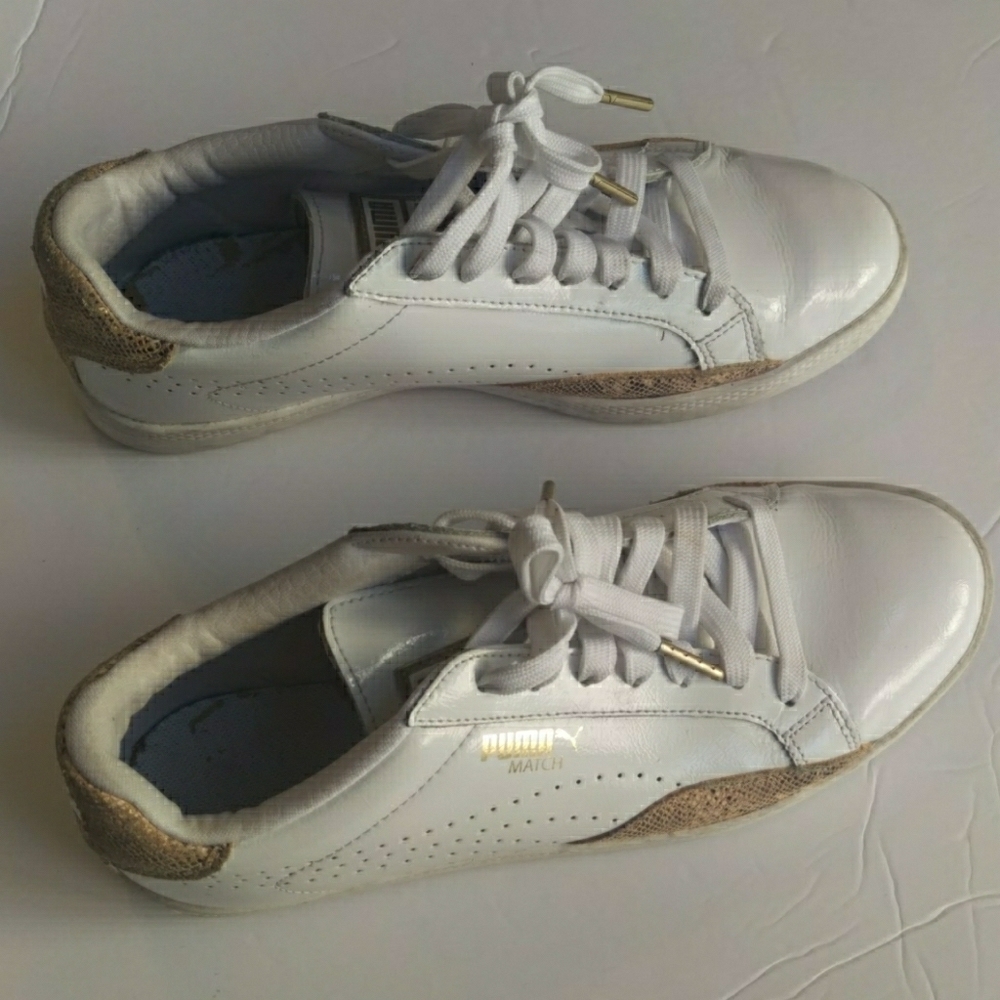 Puma Basic Match White Leather Snakeskin Shoes Goo - image 2